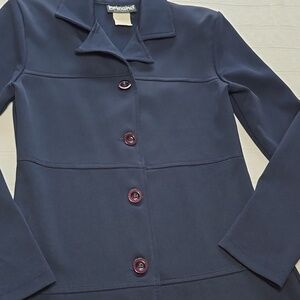 Brioche Navy Structured Longline Coat Womens Size 5/6 (XS)